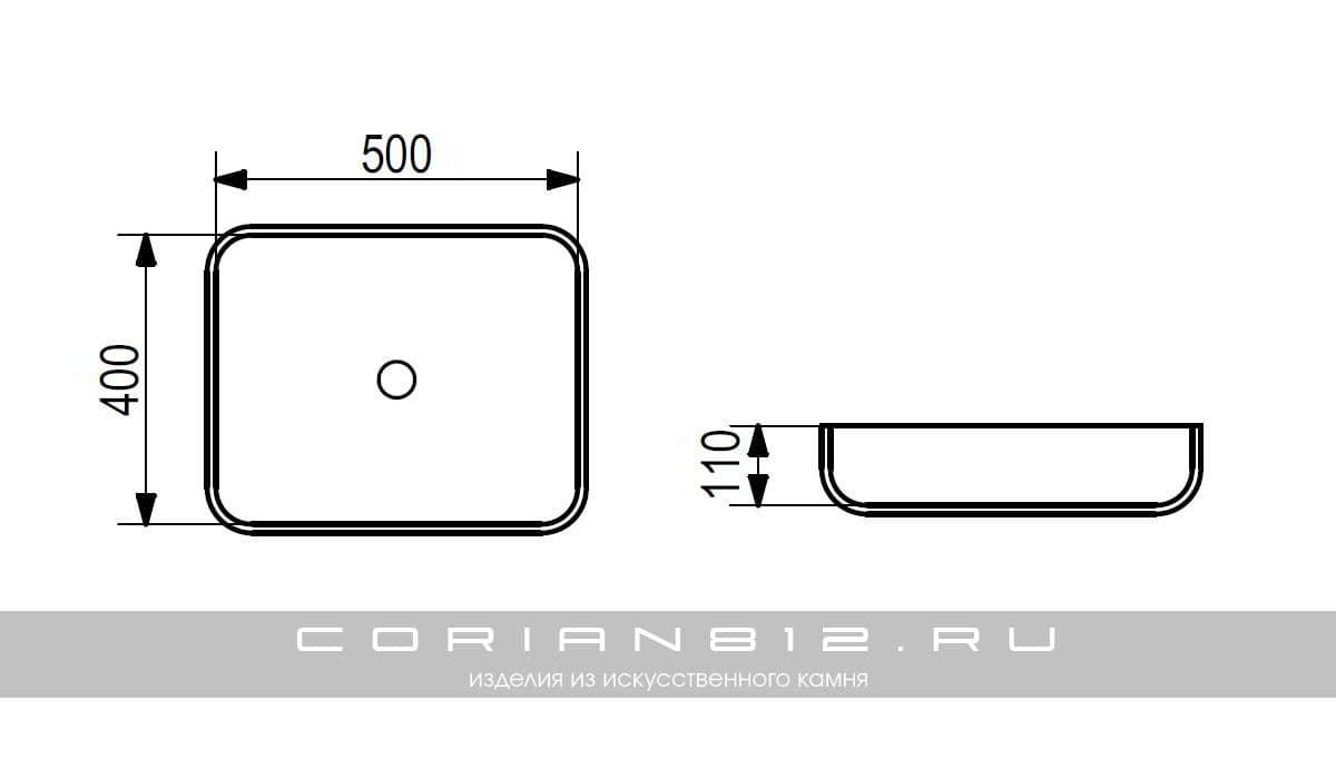 Раковина solid surface Corian812-М26