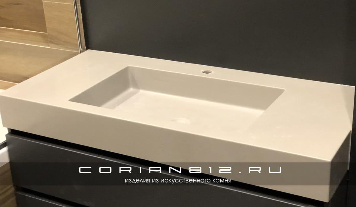 Прямоугольная раковина Solid Surface на заказ