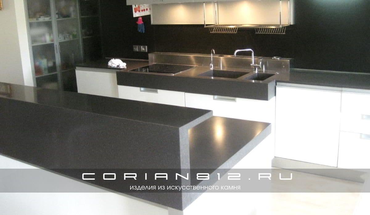 столешница corian на кухню с островом