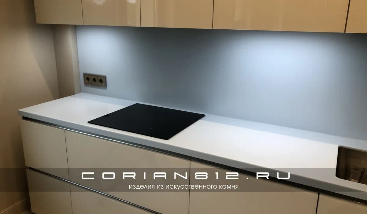 Столешница с фартуком из искусственного камня купить
